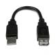 StarTech.com 6in USB 2.0 Extension Adapter Cable A to A - M/F - Type A Male USB - Type A Female USB