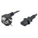 Goobay 50077 Power cable 2 m, black - Schuko (Type F, CEE 7/7)> Appliance socket C13 (IEC connector)