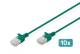 DIGITUS CAT 6 U-UTP slim patch cord Cu LSZH AWG 32/7 length 1.5m Green 10 pcs.
