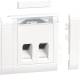 HAGER GSETDM0429016 Geräteeinbauset 2f RJ45 f.Type 04 frontrastend verkehrsweiß