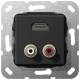 GIRA 567310 HDMI,Cinch Audio Gender Changer Einsatz Schwarz matt