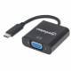 Manhattan 151771 USB-C auf VGA-Konverter, USB 3.2 Gen 1, Typ C-Stecker auf VGA-Buchse, schwarz