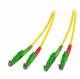 LWL-2-Faser-Patchk. 1,0mtr.E2000(APC8Grad),/E2000(APC8Grad), 9/125um, OS2, G657A, AD=3mm, Schrägschliff