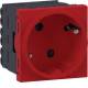 Hager GS10323020 Socket outlet 1-way SCHUKO Direct Clipping 45x45 66° traffic red