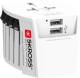SKROSS 61664 World Adapter MUV USB 2x USB-A - compact, 2-pole world travel adapter with 2 integrated USB connections, 
