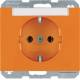 Berker 47397014 Steckdose SCHUKO mit Beschriftungsfeld K.1/K.5 orange