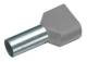 Cimco 187741 Zw.wire end ferrule 2x4.0 mm² x 12 mm grey insulated Twin-wire end ferrule colour range 2