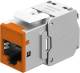 Goobay Keystone-Modul RJ45 CAT 6A, STP, Slim, orange, 16,6 mm breit, Krokodil-Typ, Schneidklemme für werkzeugfreie LSA-Montage