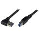 StarTech.com 1m Black SuperSpeed USB 3.0 Cable - Right Angle A to B - M/M - 1 x Type A Male USB