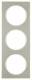 Berker 10132214 frame 3x R.3, stainless steel / polar white