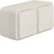 Hager WNC142B socket outlet SCHUKO AP 2-way horizontal with hinged cover 2 cable entries left