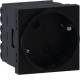 Hager GS10329011 Socket outlet 1-way SCHUKO Direct Clipping 45x45 66° Graphite black