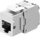 Goobay Keystone-Modul RJ45 CAT 6A, STP, Slim, weiß, 16,6 mm breit, Krokodil-Typ, Schneidklemme für werkzeugfreie LSA-Montage