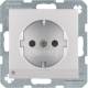 Berker 41091404 Steckdose SCHUKO+LED Orientierungslicht B.1/B.7 Glas alu, matt