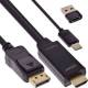 InLine® HDMI zu DisplayPort Konverter Kabel, 4K60Hz, schwarz/gold, 1m