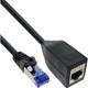 InLine® RJ45 Schnittstellenschutz Cat.6A S/FTP, RJ45 St./Bu., schwarz, 0,2m
