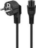 Goobay 44877 Power connection cable (protective contact), 3 m, black - protective contact plug (type F, CEE 7/7) > device socket C5