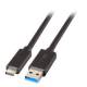 Kabel USB, C(St) => A(St), 1,0m, USB3.2, schwarz, 5G/3A, Gen.1,