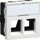 Hager G45DM0529016 Geräteeinbauset für 2x RJ45 Typ 05 Direkt Klipping 45x45