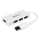 StarTech.com Portable 4 Port SuperSpeed Mini USB 3.0 Hub - White - 4 Total USB Port(s)