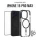 Goobay 3sixT 4in1 Protection Bundle - Case, Displayschutz, Kameraschutz und Stressfrei-Applikator, kompatibel mit Apple iPhone 15 Pro Max, transparent