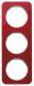 Berker 10132349 frame 3-fold R.1 acrylic red transparent/polar white glossy