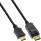 InLine® DisplayPort zu HDMI Konverter Kabel, 4K/30Hz, schwarz, 0,5m