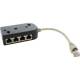 InLine® ISDN Verteiler, 8x RJ45 Buchse, mit Endwiderständen, schwarz, 15 cm