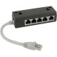 InLine® ISDN Verteiler, 5x RJ45 Buchse, 15 cm Kabel, Endwiderstände, schwarz