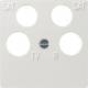 Gira 025903 central plate in pure white-shi 0259 03, 4-fold for aerial socket 2 satellite connections