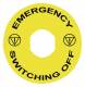 Schneider Electric ZBY9360 Schneider sign 60mm yellow EMERGENCY Switching OFF for Pilzdr.EMERGENCY OFF