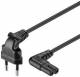Goobay 97344 Power cord 0.75 m, black - Euro connector (Type C CEE 7/16)> Device socket C7