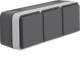 Hager WNC143 socket outlet SCHUKO AP 3-way horizontal with hinged cover W.1 IP55 grey
