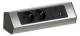 Bachmann 932.002 CASIA 2, Steckdosenleiste, 2x Dosen (CEE7) + 1x USB A/C 22 W, mit Zuleitung 2 m, AEH Edelstahl-Optik