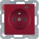 Berker 6765091915 Steckdose mit Schutzkontaktstift und Kontroll-LED S.1 Glas rot
