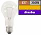 Glühlampe PHILOS A65 Industrielampe E27, 230V, 200W, stossfest, klar
