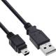 InLine® USB 2.0 Mini-Kabel, USB-A Stecker an Mini-B Stecker, schwarz, 5m