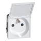 Legrand 077119 Steckdose (SL) franz. Klappdeckel 2M Mosaic ultaweiß