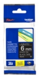 Brother TZE315 Lam.Band 6mm 8m weiss/schwarz
