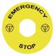 Schneider Electric ZBY9330T shield, D = 60mm, yellow ,, EMERGENCY STOP