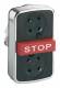 Schneider Electric ZB4BA791 Schneider triple pushbutton flat/STOP prest. red/flat without shield D22