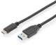 DIGITUS USB 2.0 connection cable Type C -A St/St 1.0m, black