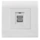 Intellinet 772211 Flush-mounted box with two USB Type A charging ports Two USB Type A ports with dust protection flap and 5 V / 2.1 A output power, front panel in European format 80 x 80 mm
