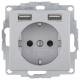 Berker 48031404 SCHUKO/USB B.3 socket outlet matt aluminum