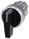 Siemens 3SU1052-2CL10-0AA0 toggle switch. illuminable 22mm round metal high gloss black