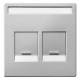 Merten MEG4564-0460 central plate 2f Mod. Jack lettering + dust. aluminum