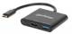 Manhattan 130622 USB-C auf HDMI 3-in-1 Docking-Konverter mit Power Delivery 100W, HDMI 4K30Hz, USB-A 5Gbit/s, Buchsen, Passthrough-Ladeanschluss