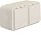 Hager WNC144B socket outlet SCHUKO AP 2-way horizontal with hinged cover 4 cable entries W.1 IP55