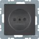 Berker 6167336086 Steckdose ohne Schutzkontakt Q.1/Q.3 anthrazit, samt