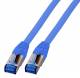 Patchkabel RJ45, CAT6A 500Mhz, 0,25m, blau S-STP(S/FTP) TPE(Superflex), mit Cat.7 Rohkabel,